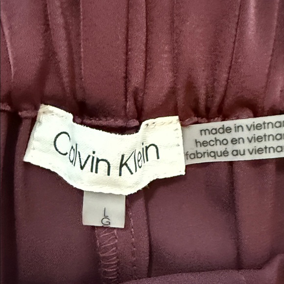 Calvin Klein Deep Burgundy Wide Leg Pants - Picture 3 of 8